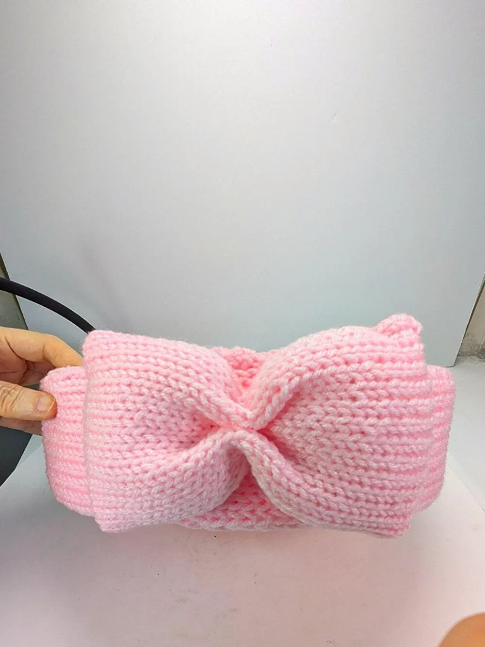 Handmade Pink Heart Crochet Basket with Bow- Valentine's - Baby Shower Girl